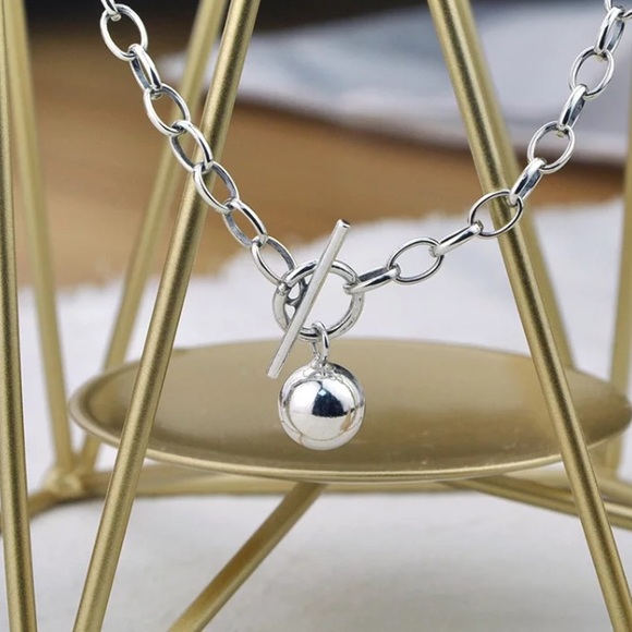 Sterling silver bead pendant necklace - Picture 6 of 6